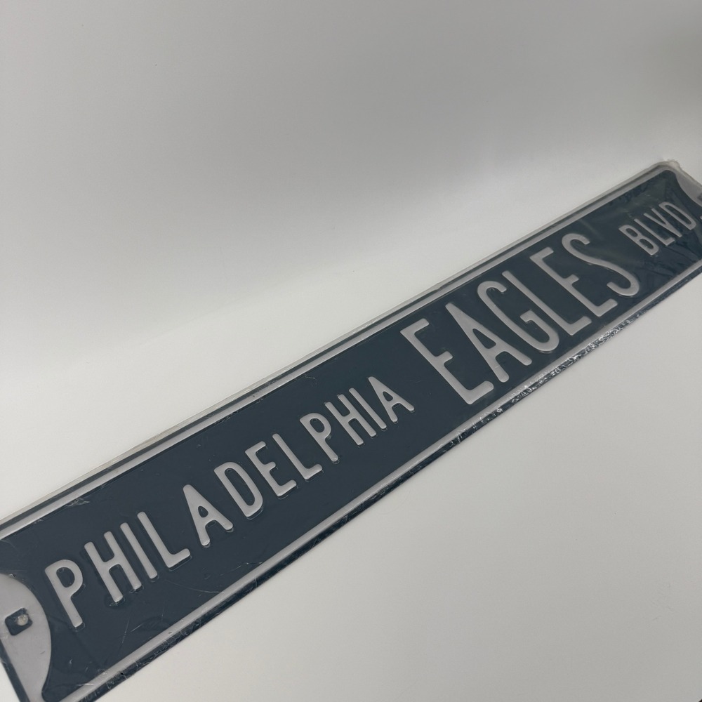 Philadelphia Eagles Blvd Metal Street Sign 36" x 6" NEW w/ Plastic Man Cave